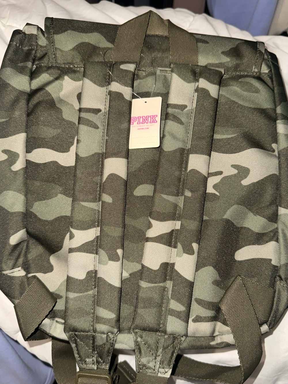 NEW! PINK Victoria’s Secret Camouflage Canvas Mini Backpack - Picture 3 of 3